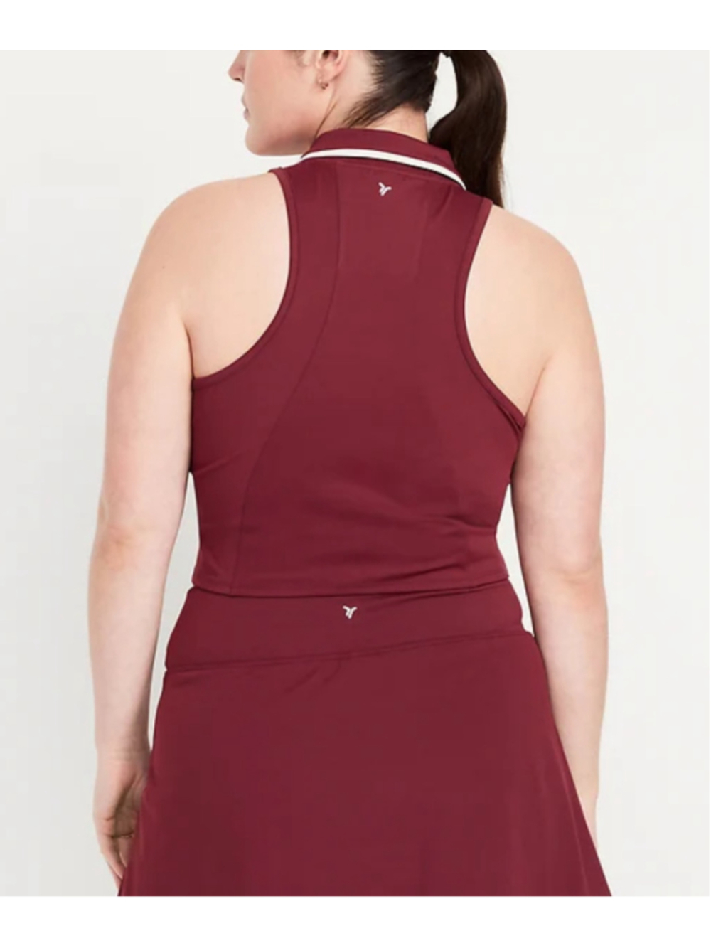๐ Old Navy Burgundy Powersoft Go-Dry Crop Top Size XL - Picture 2 of 6